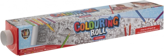 Rouleau à colorier avec dessins préimprimés et crayons