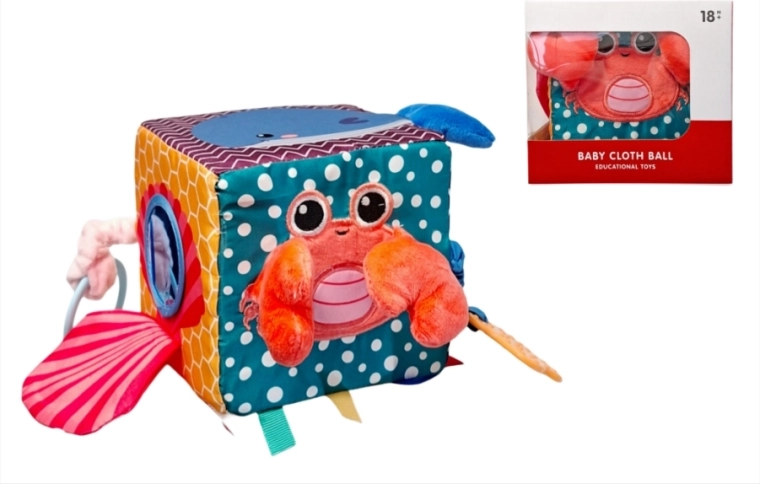 Cube sensoriel pour tout-petits avec animaux
