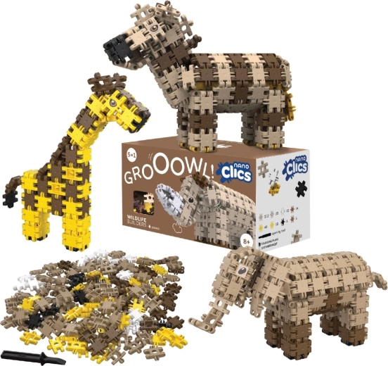 Jeu de construction NANO CLICS Wildlife – animaux, 250 pièces, 8+