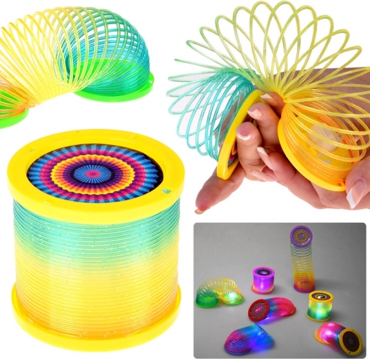 Ressort arc-en-ciel DISCO 2-en-1 avec éclairage LED et projecteur