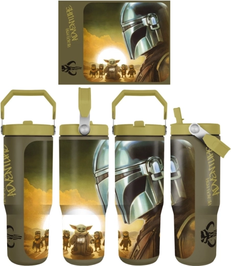 Mug de voyage Star Wars Mandalorian et Grogu Sunset avec sangle