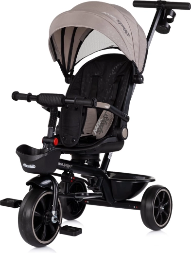 Tricycle enfant 2 en 1 avec auvent Max Sport Latte CHIPOLINO