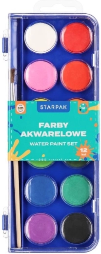 Peintures aquarelle 12 couleurs avec pinceau