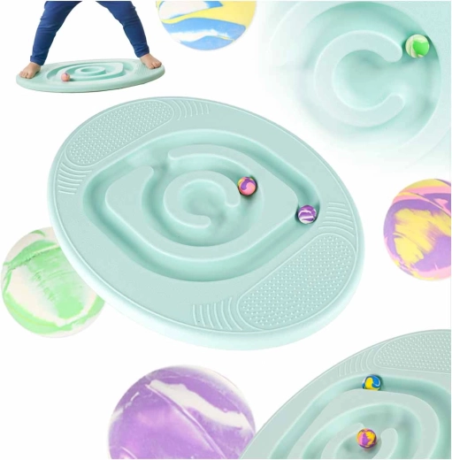 Planche d'équilibre avec labyrinthe pour enfants menthe