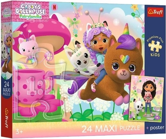 Maxi puzzle 24 pièces Trefl La Maison Magique de Gabby : Gabby à la rescousse + poster