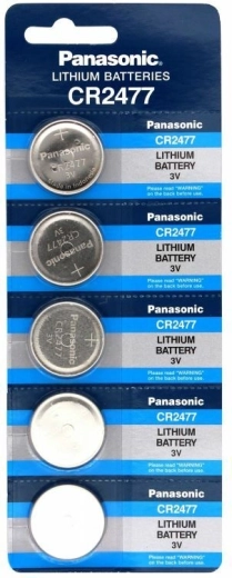 Panasonic CR2477 pile bouton au lithium 3 V, lot de 5 pièces