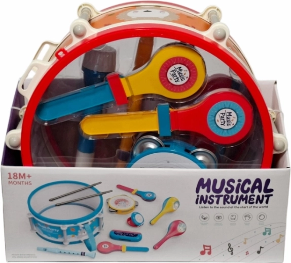 Ensemble d’instruments de musique pour enfants avec grand tambour
