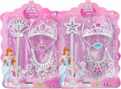 Set princesse diadème et sceptre avec collier et boucles d’oreilles