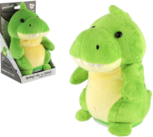 Dinosaure Rexi en peluche répétant phrases 18 cm avec son