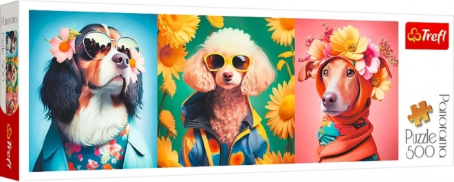 puzzle panoramique Trefl chiens – défilé de mode, 500 pièces