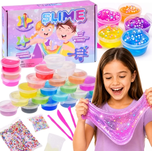 Kit de fabrication de slime – 24 couleurs et accessoires