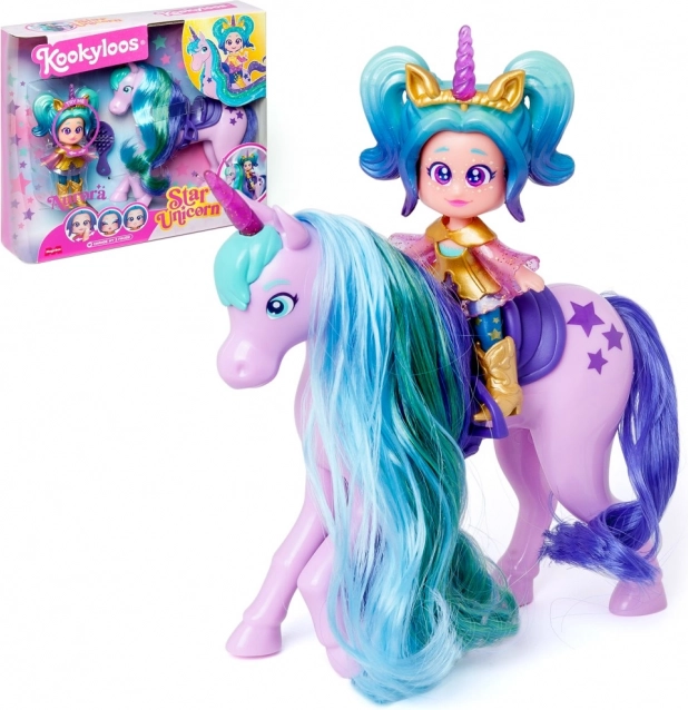 Poupée KookyLoos Star Unicorn – Aurora avec licorne et accessoires