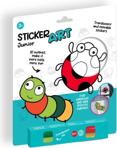 Autocollants de fenêtre et coloriages avec peintures sur carte 19 × 23 cm (12 pcs)