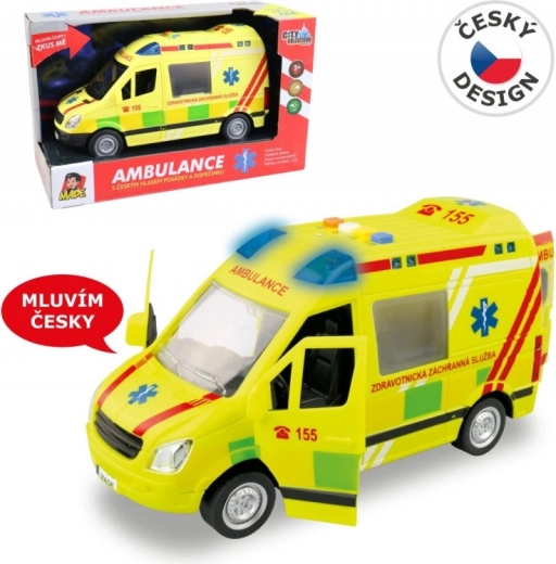 Ambulance à piles avec voix tchèque 1:16