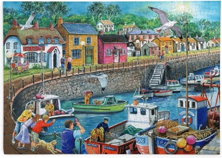 Puzzle House of Puzzles Au port avec des mouettes, 250 grandes pièces