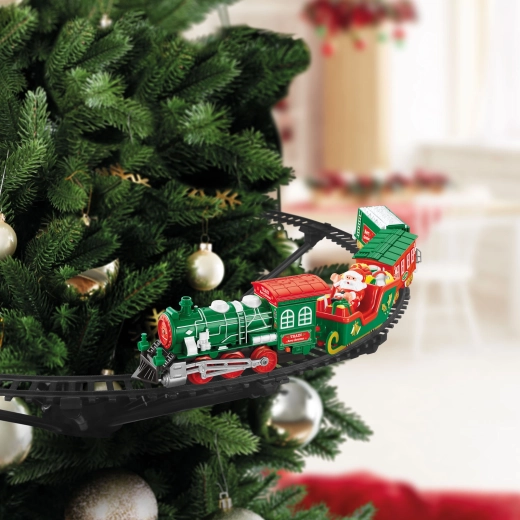 Petit train de Noël pour sapin avec lumière et musique, à piles