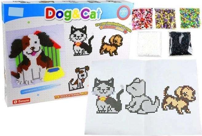 ensemble de perles à repasser chien et chat 6000 pcs