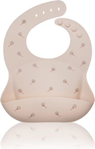 Petite&Mars bavoir en silicone Sam Beige Dandelion
