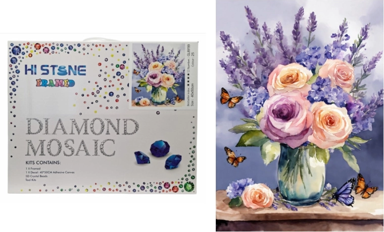 Mosaïque diamant Fleurs dans un vase