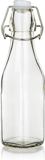 Bouteille en verre YARA avec bouchon à levier 240 ml carrée