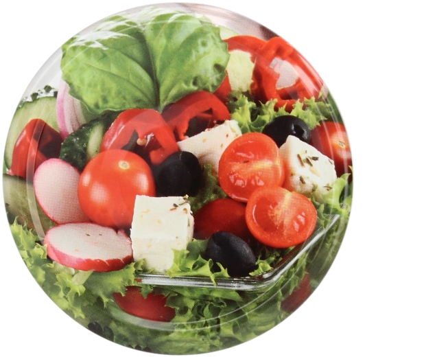 Couvercles pour bocaux de conservation 82 mm avec 6 encoches – motifs assortis de légumes