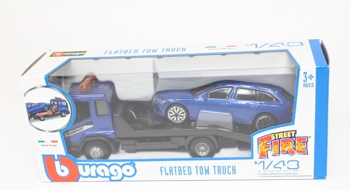 Dépanneuse Bburago Street Fire avec Audi A6 à l'échelle 1:43