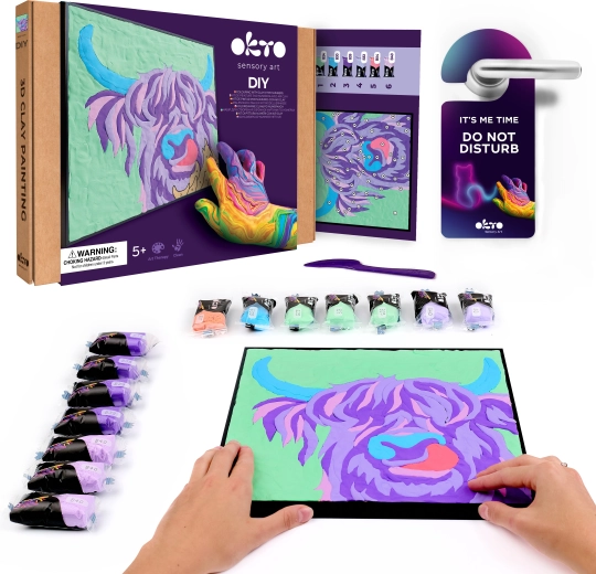 Okto Bétail irlandais – kit créatif de peinture à la pâte par numéros 29 × 29 cm