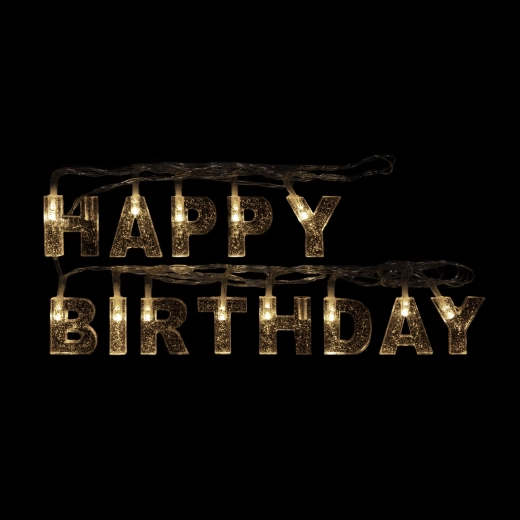 Guirlande lumineuse LED Happy Birthday, 13 LED, 2 m