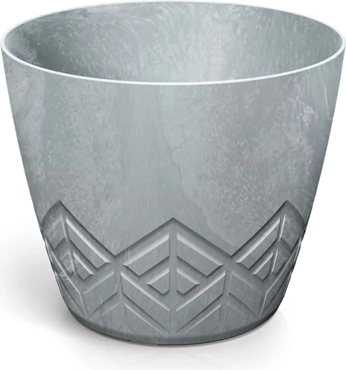 Cache-pot en plastique effet béton 13,8 cm