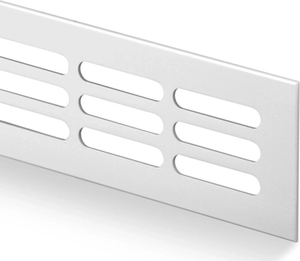 Grille de ventilation en aluminium 60 × 400 mm, anodisée