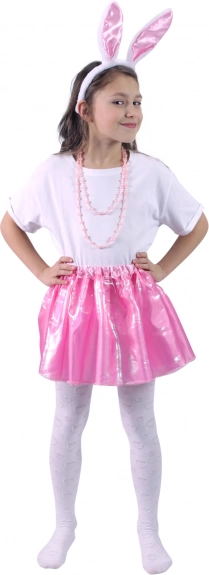 Costume de lapin avec jupe rose et oreilles de lapin
