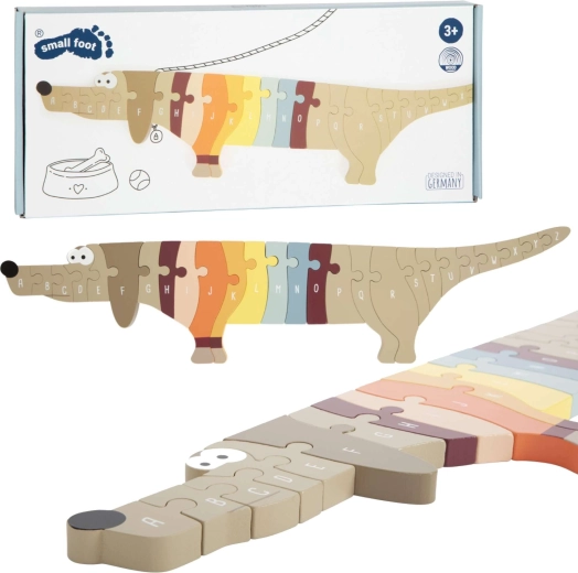Puzzle alphabétique en bois Teckel SMALL FOOT