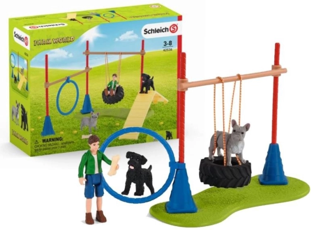 Schleich Farm World aire de jeux pour chiens et set d’agility