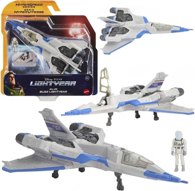 Vaisseau spatial cosmique Mattel Buzz l’Éclair Hyperspeed avec figurine – XL-01