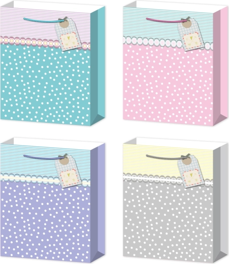 Sachet cadeau M pastel à bulles