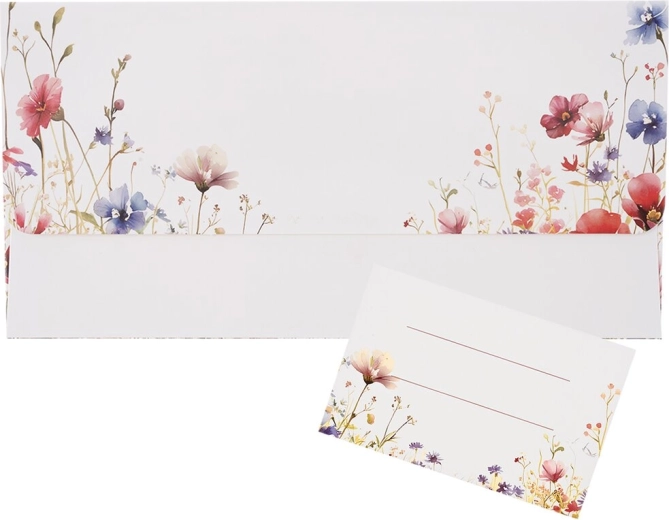 Enveloppe à motif floral avec carte insérée