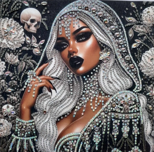 Peinture diamant – femme métisse 30 × 40 cm