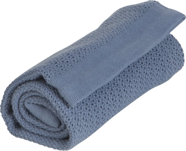 Vinter & Bloom couverture Soft grid organic denim blue