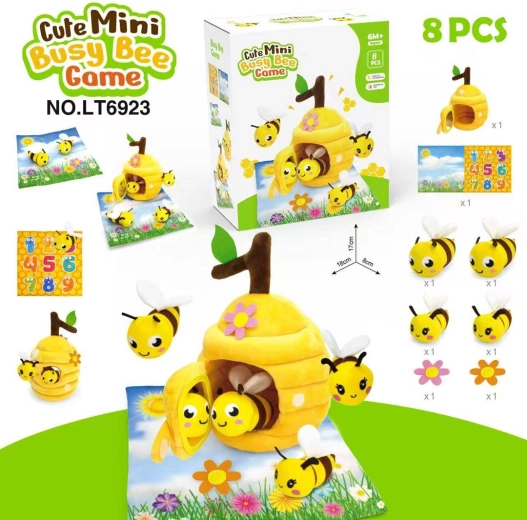 Ruche en peluche et abeilles avec accessoires