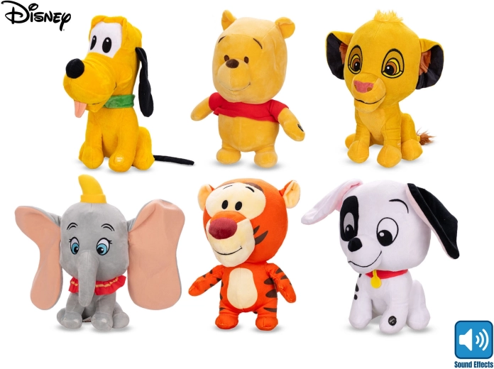 Personnage en peluche Disney avec son, 30 cm - 1 pièce