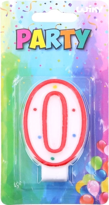 Bougie de gâteau chiffre 0