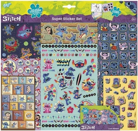 Disney Stitch super lot d’autocollants – 8 planches
