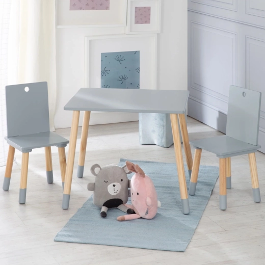 Table pour enfants Roba avec 2 chaises grises