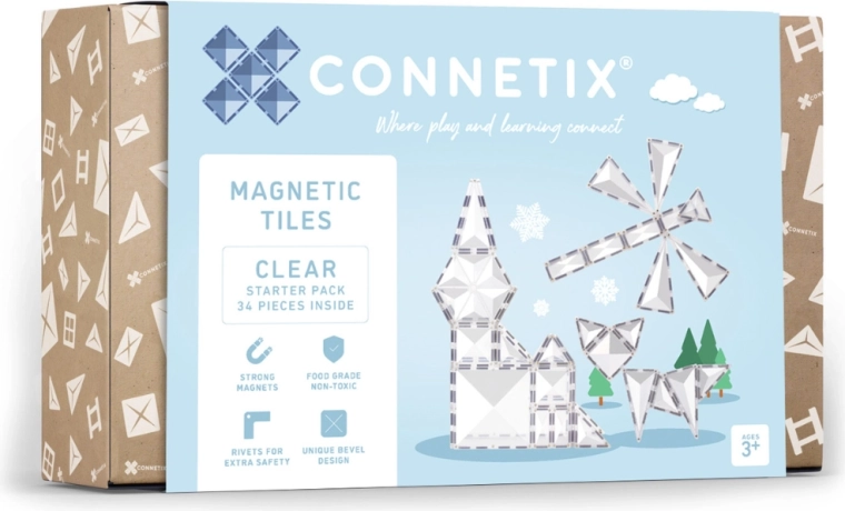 Kit de démarrage transparent de pièces magnétiques 34 pièces
