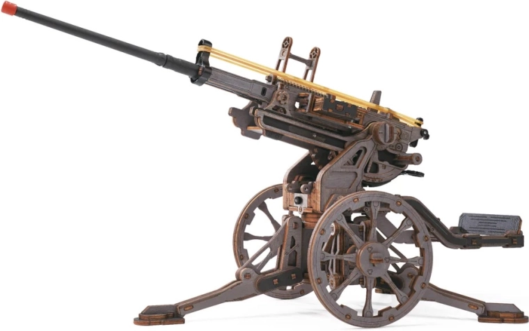 RoboTime ROKR canon antiaérien – puzzle mécanique 3D en bois