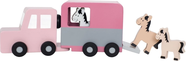 Remorque rose Jabadabado avec chevaux