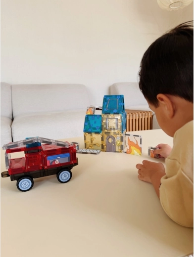 Cleverclixx jeu de construction magnétique Fire Rescue pack intense (39 pièces)