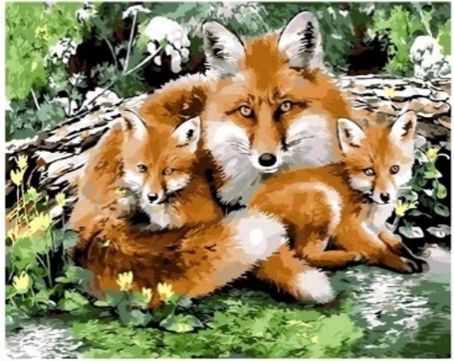 Mosaïque de diamants - la famille Fox