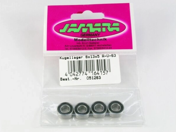 Roulement à billes Jamara 6 × 13 × 5 mm, 4 pièces