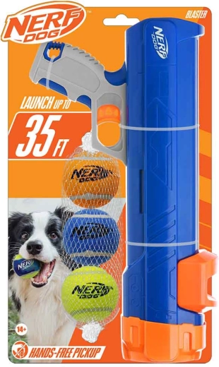 Nerf Dog lanceur de balles 30 cm sans clip + 3 balles de tennis couineuses 5 cm
